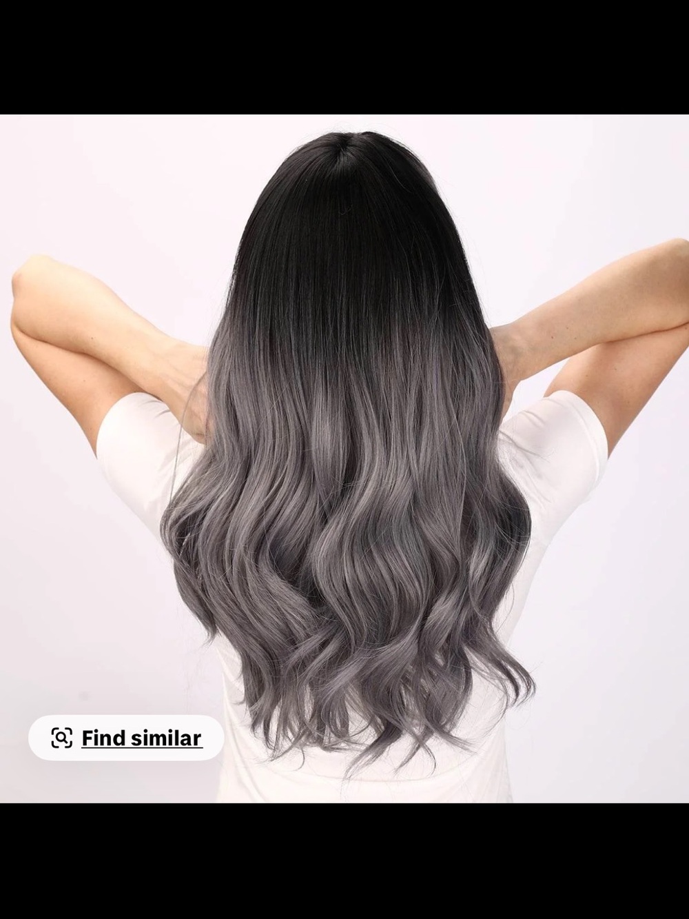 Black to Gray Ombre Wavy Women's Hairpiece - Elegant Two-Tone Look